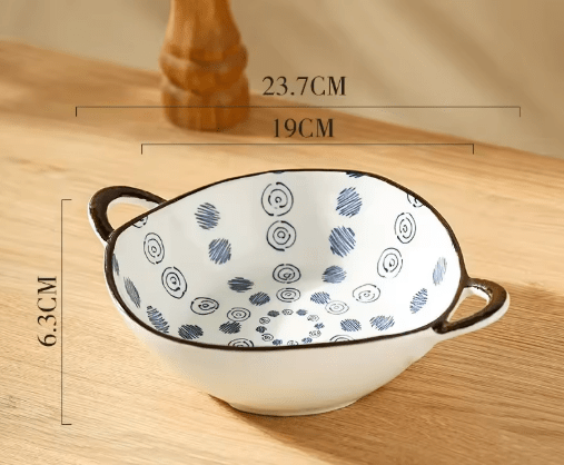 Ceramic Noodle & Soup Bowl with Handle - Volaia
