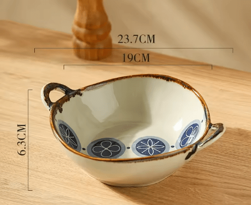 Ceramic Noodle & Soup Bowl with Handle - Volaia
