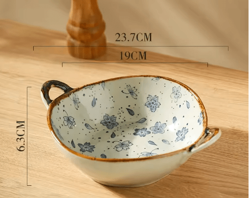 Ceramic Noodle & Soup Bowl with Handle - Volaia