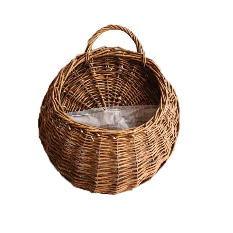Charming Wicker Wall Hanging Flower Basket - Volaia