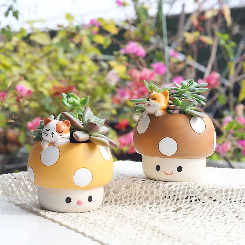 Cute Mushroom & Animal Desk Flower Pots - Volaia