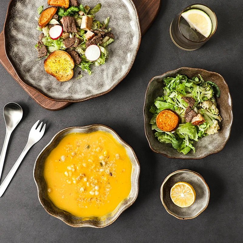 Eco - Friendly Irregular Stone Ceramic Dinnerware Set - Volaia