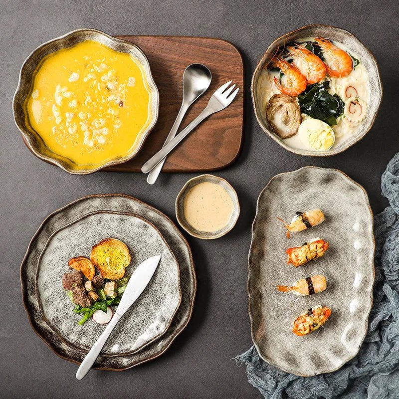 Eco - Friendly Irregular Stone Ceramic Dinnerware Set - Volaia