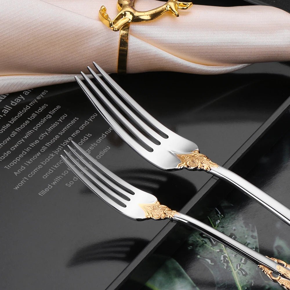 Elegant 24k Gold - Plated Vintage Cutlery Set for 6 - Volaia