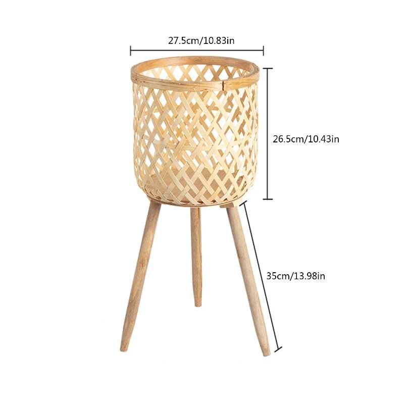 Elegant Bamboo Plant Stand with Wooden Legs - Volaia