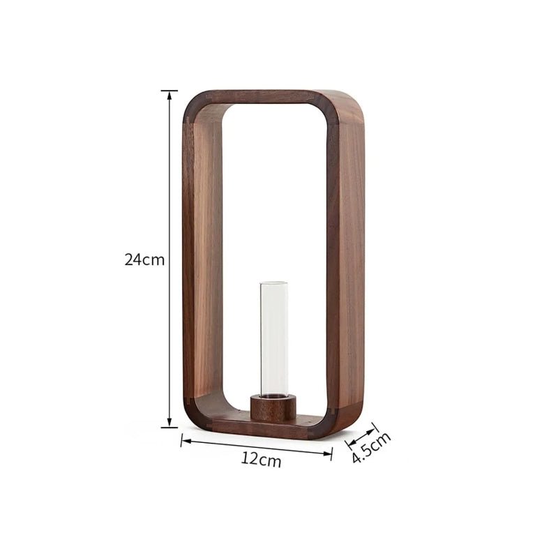 Elegant Black Walnut Test Tube Vase for Tabletop Decor - Volaia