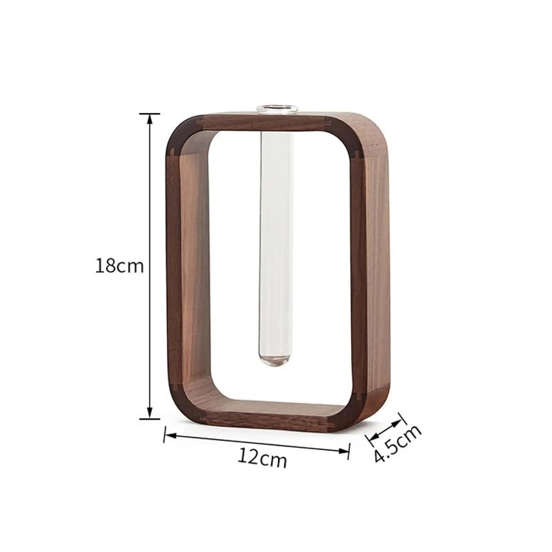 Elegant Black Walnut Test Tube Vase for Tabletop Decor - Volaia