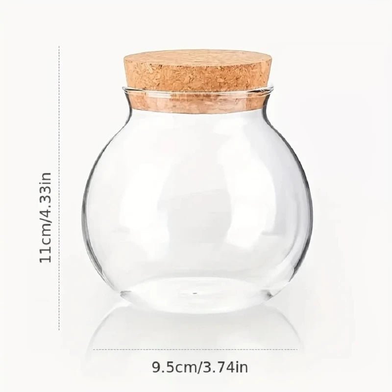 Elegant Cork Glass Storage Jar - 500ML Kitchen Organizer - Volaia