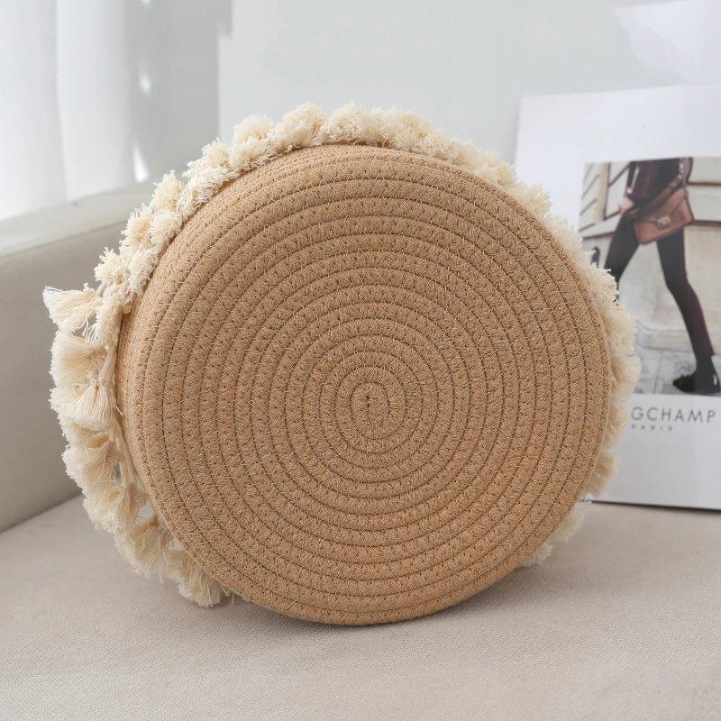 Elegant Cotton Rope Storage Basket with Tassels - Volaia