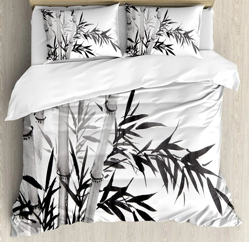 Elegant Crane & Plum Blossom 3 - Piece Bedding Set - Volaia
