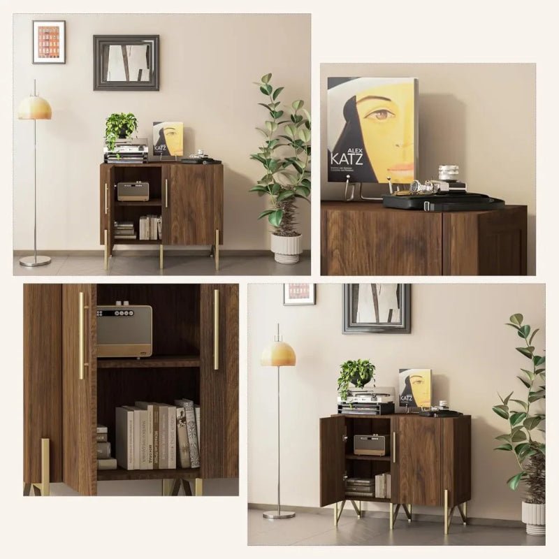 Elegant Dark Walnut Sideboard with Ample Storage - Volaia