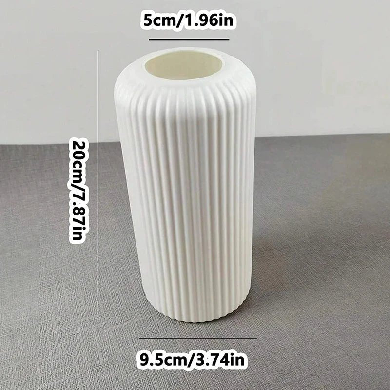 Elegant Striped Plastic Vase for Floral Arrangements - Volaia