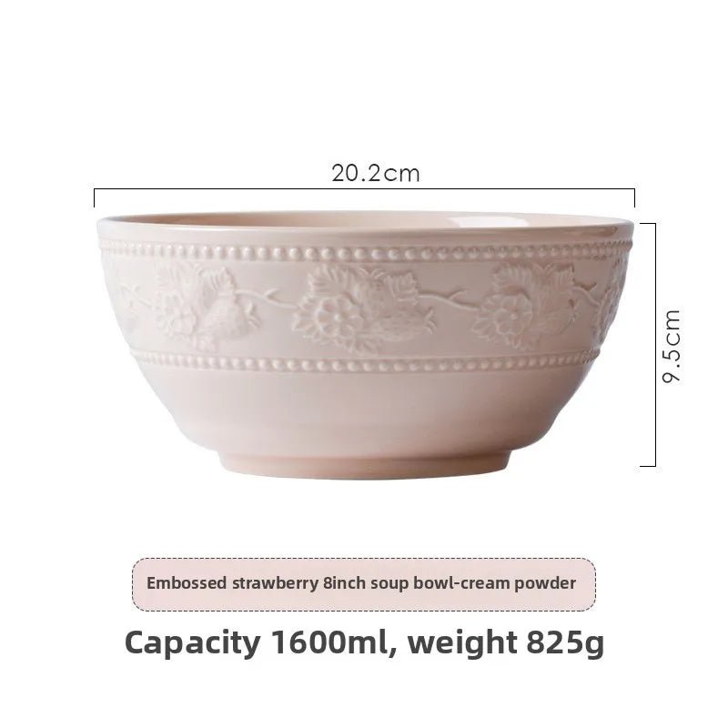 French Embossed Ceramic Bowls – Elegant Dinnerware - Volaia