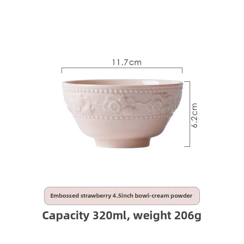 French Embossed Ceramic Bowls – Elegant Dinnerware - Volaia