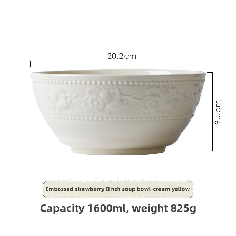 French Embossed Ceramic Bowls – Elegant Dinnerware - Volaia