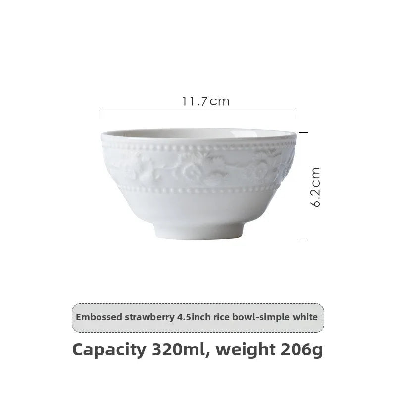French Embossed Ceramic Bowls – Elegant Dinnerware - Volaia