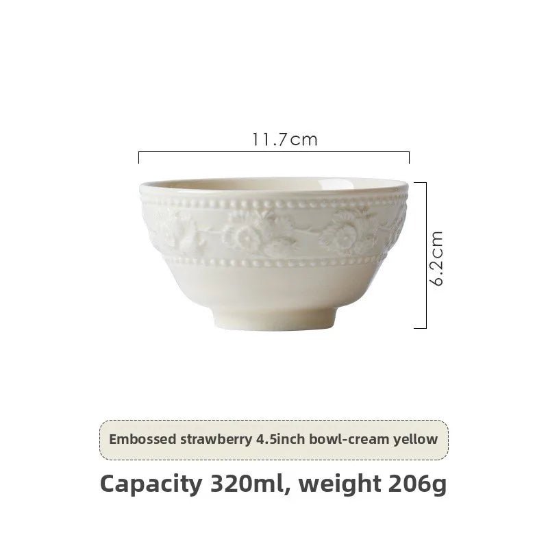 French Embossed Ceramic Bowls – Elegant Dinnerware - Volaia