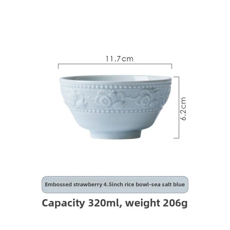 French Embossed Ceramic Bowls – Elegant Dinnerware - Volaia