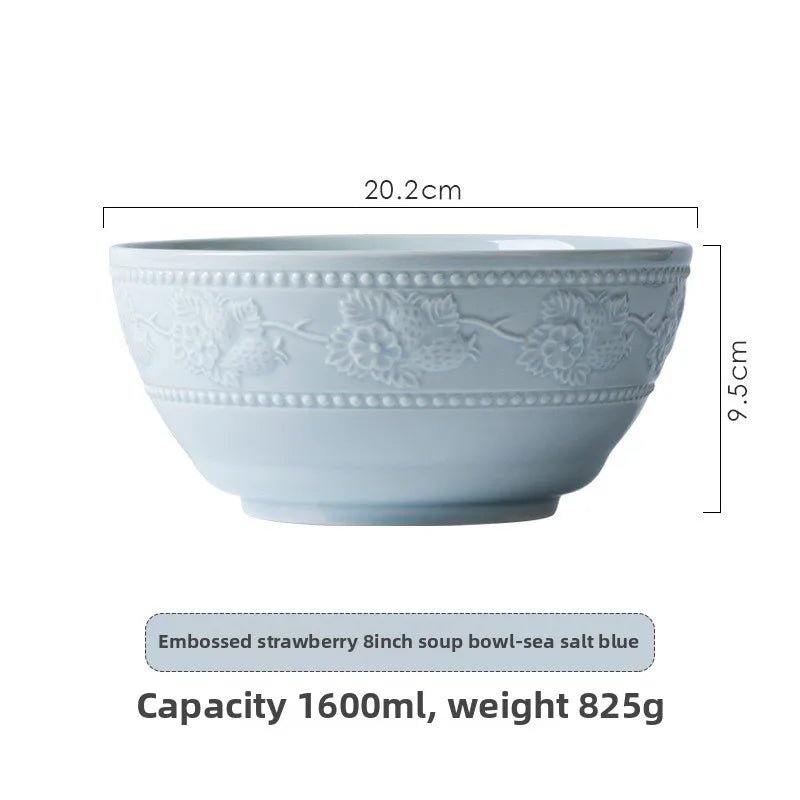 French Embossed Ceramic Bowls – Elegant Dinnerware - Volaia