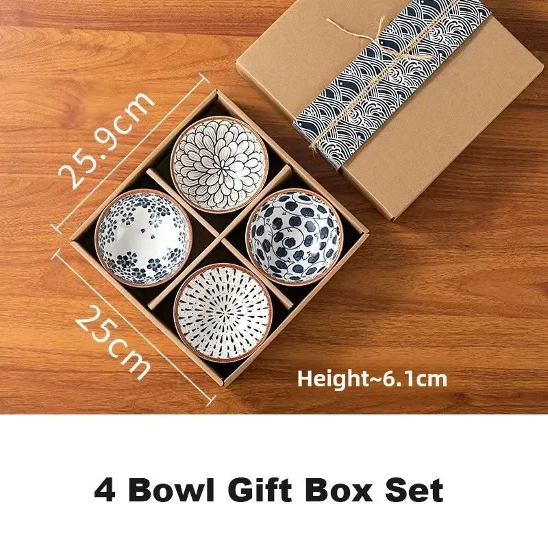 Hand - Painted Ceramic Noodle Bowls Set - Volaia