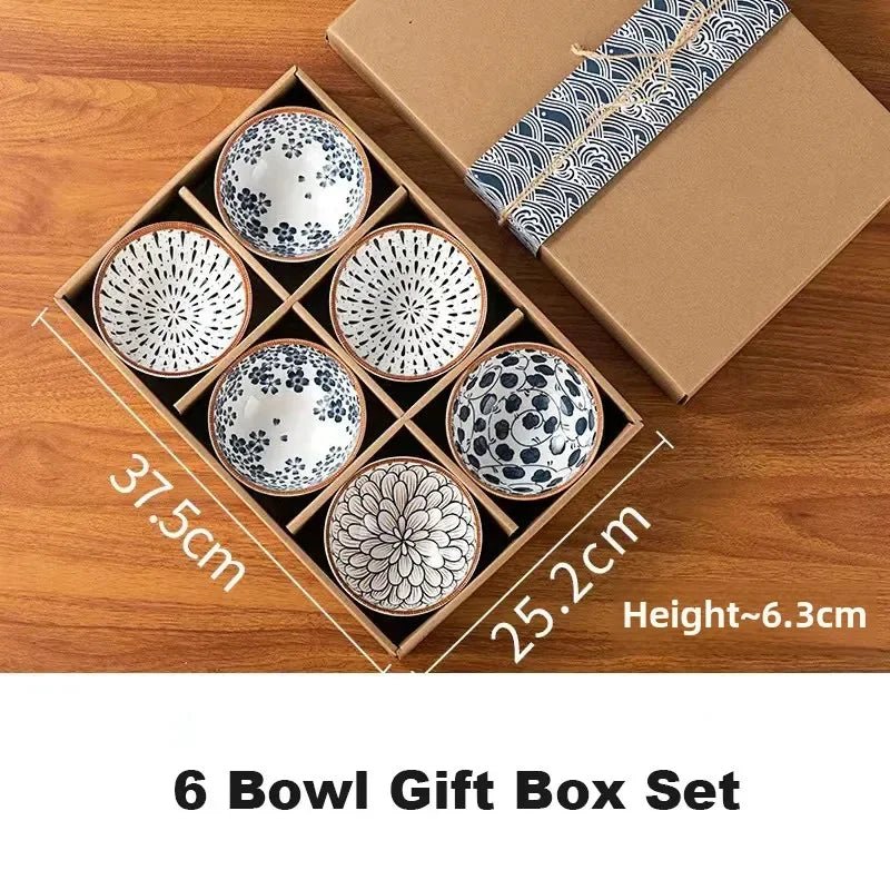 Hand - Painted Ceramic Noodle Bowls Set - Volaia