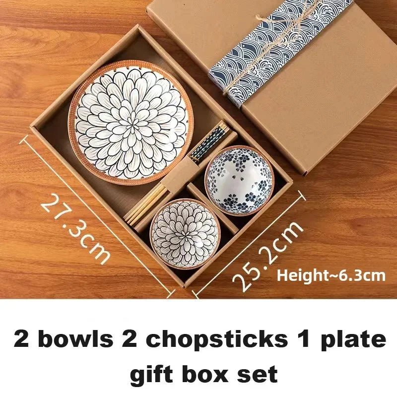 Hand - Painted Ceramic Noodle Bowls Set - Volaia