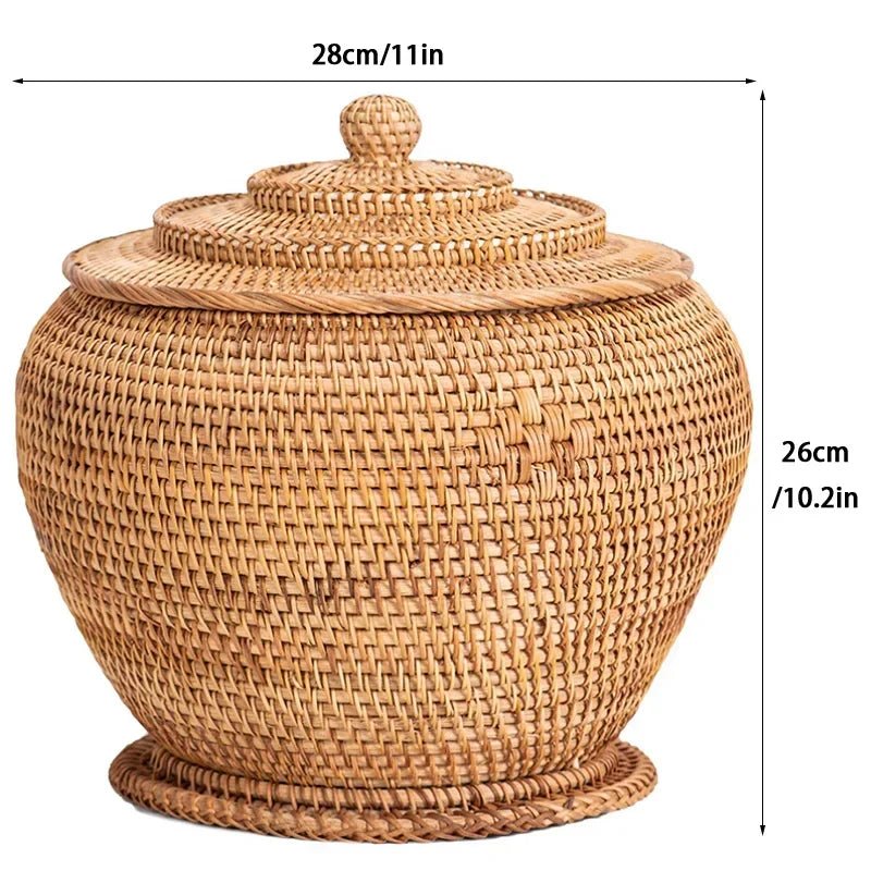 Handcrafted Rattan Storage Boxes with Lids - Volaia