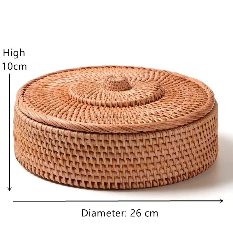 Handcrafted Rattan Storage Boxes with Lids - Volaia
