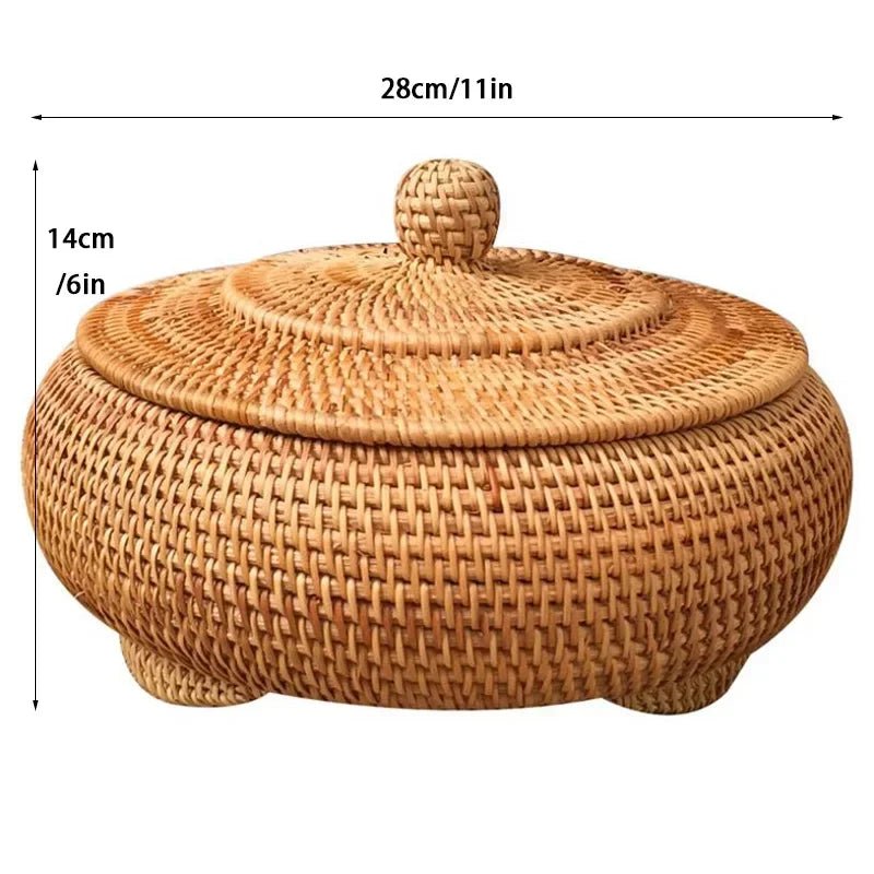 Handcrafted Rattan Storage Boxes with Lids - Volaia