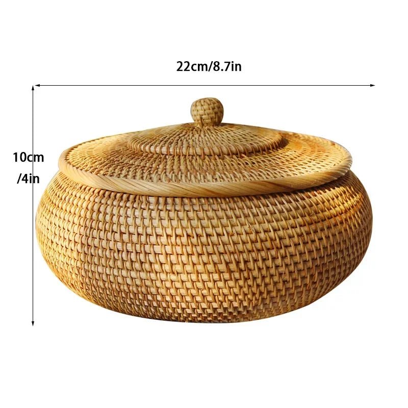 Handcrafted Rattan Storage Boxes with Lids - Volaia
