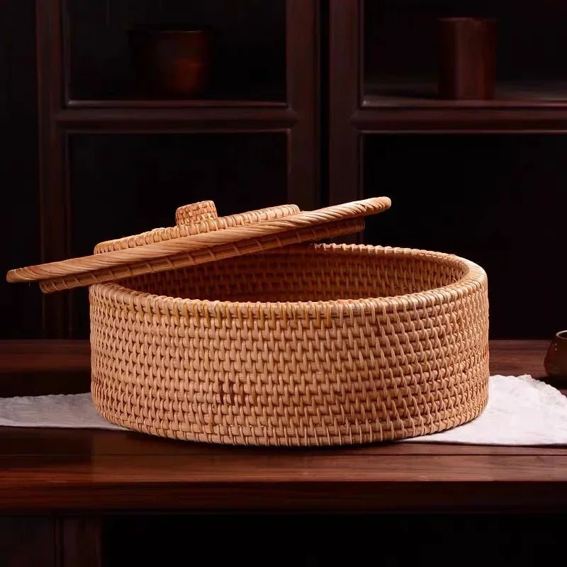 Handcrafted Rattan Storage Boxes with Lids - Volaia