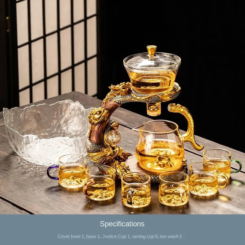 Heat - Resistant Glass Semi - Automatic Teaware Set - Volaia