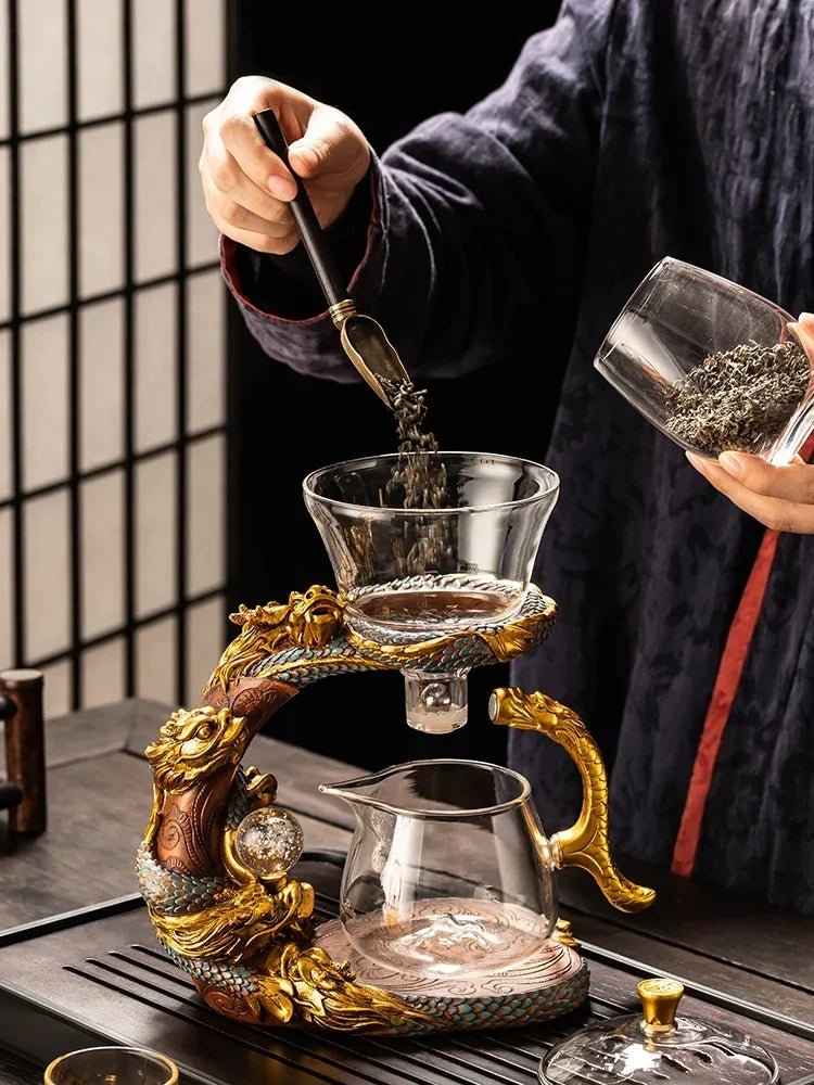 Heat - Resistant Glass Semi - Automatic Teaware Set - Volaia