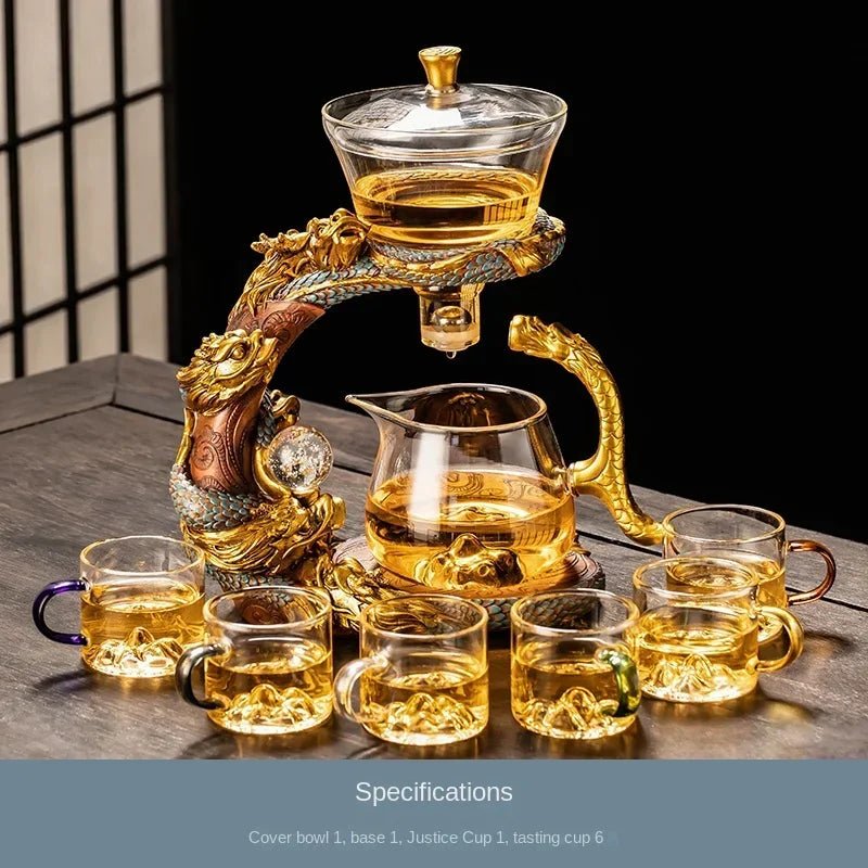 Heat - Resistant Glass Semi - Automatic Teaware Set - Volaia