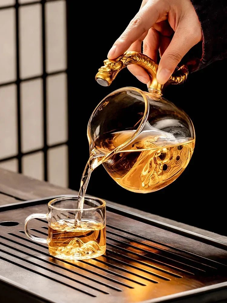 Heat - Resistant Glass Semi - Automatic Teaware Set - Volaia