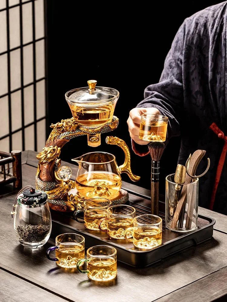 Heat - Resistant Glass Semi - Automatic Teaware Set - Volaia