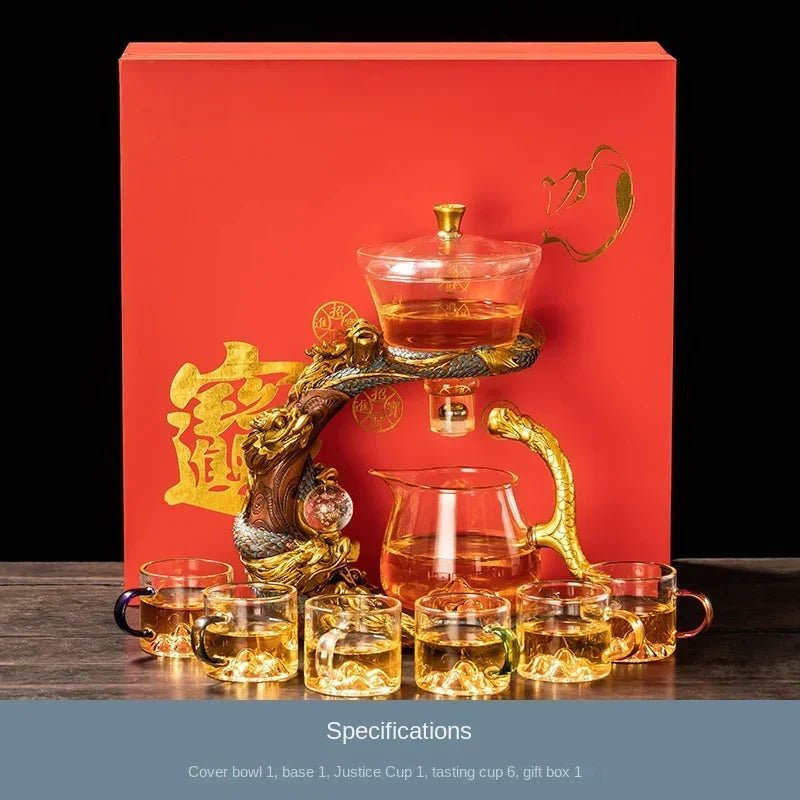 Heat - Resistant Glass Semi - Automatic Teaware Set - Volaia