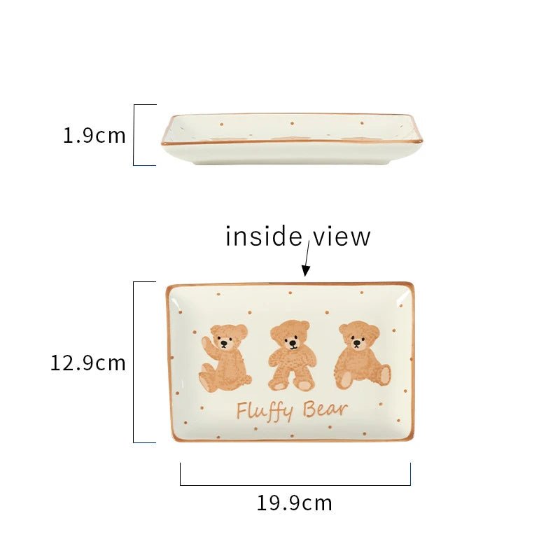 Lovely Bear Dish Set: Plate, Bowl & Mug - Volaia