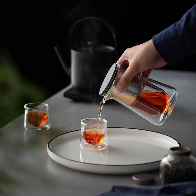Magnetic Glass Teapot – One - Button Filter, Heat - Resistant Design - Volaia