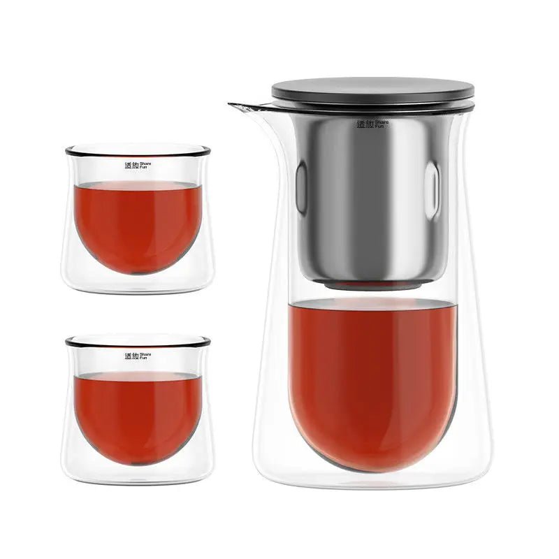 Magnetic Glass Teapot – One - Button Filter, Heat - Resistant Design - Volaia