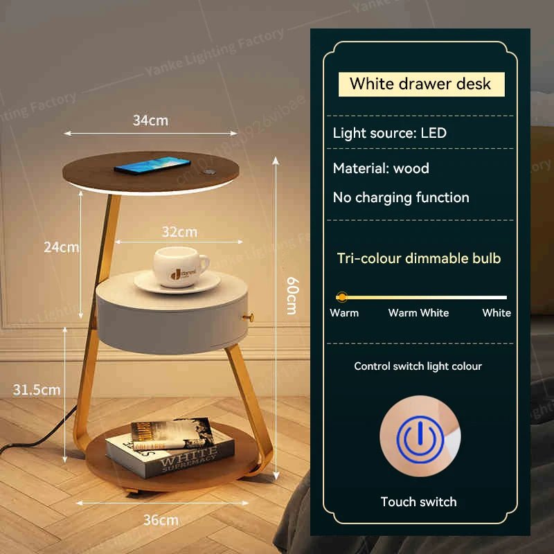 Modern LED Floor Lamp with Shelves - Stylish & Functional - Volaia