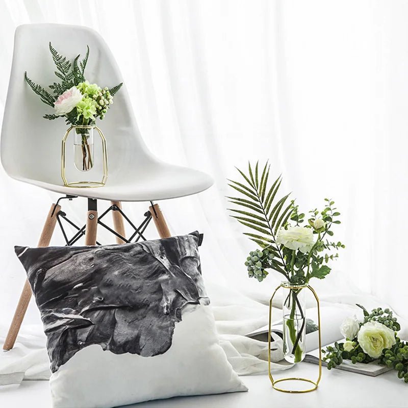 Nordic Gold Geometric Iron Art Hydroponic Vase - Volaia