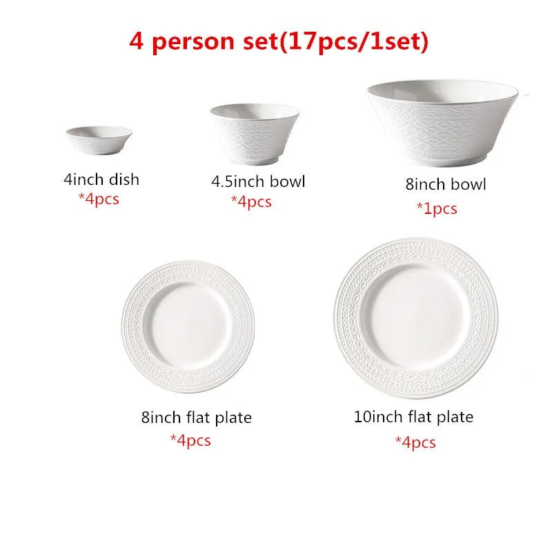 Nordic Relief Ceramic Dinnerware Set - Volaia