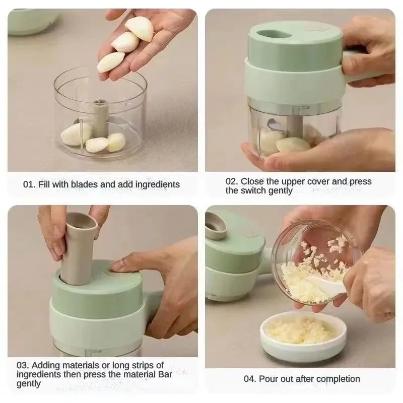 Portable USB Mini Food Chopper 4 - in - 1 - Volaia