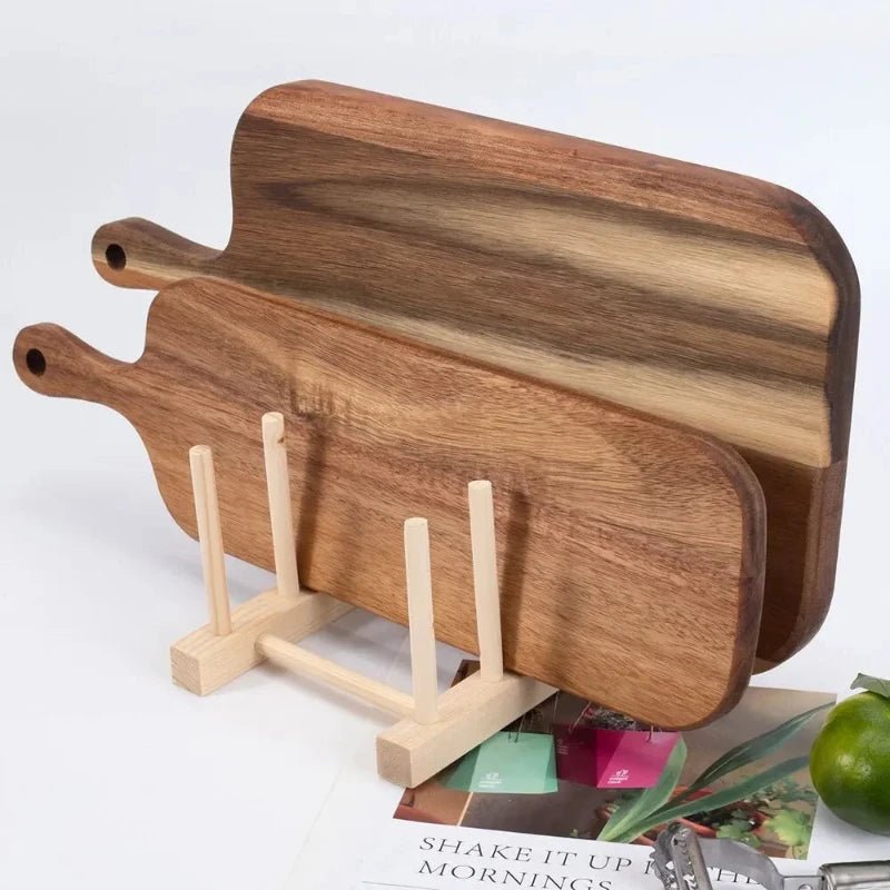 Premium Wooden Charcuterie and Cheese Board with Handle - Volaia