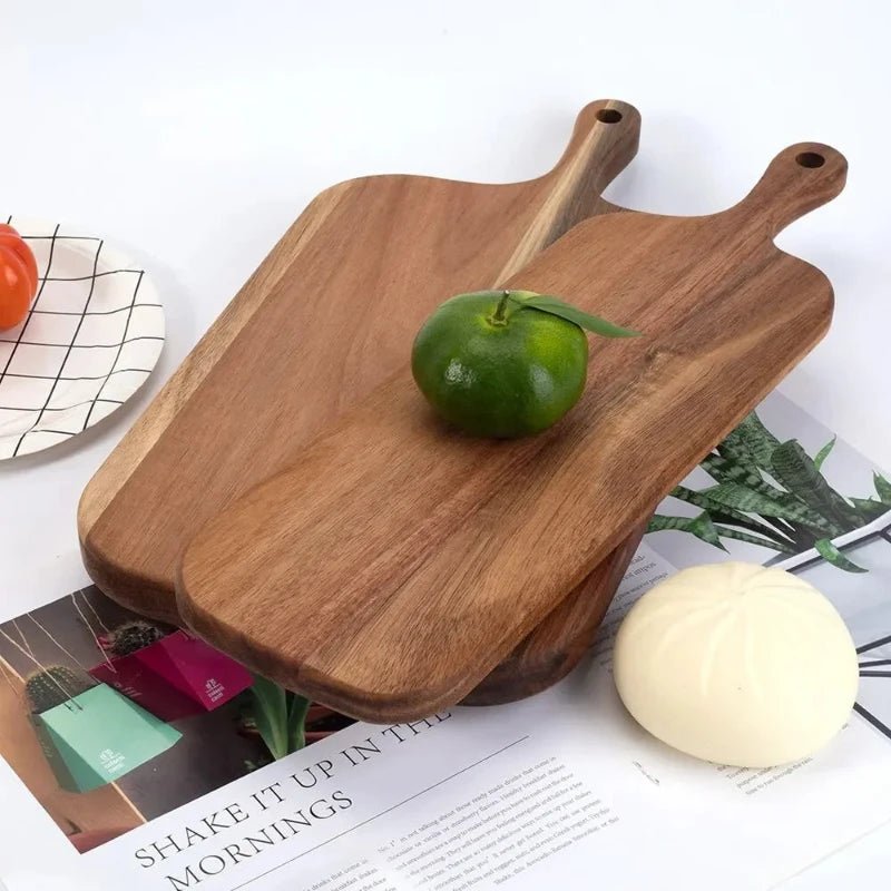 Premium Wooden Charcuterie and Cheese Board with Handle - Volaia