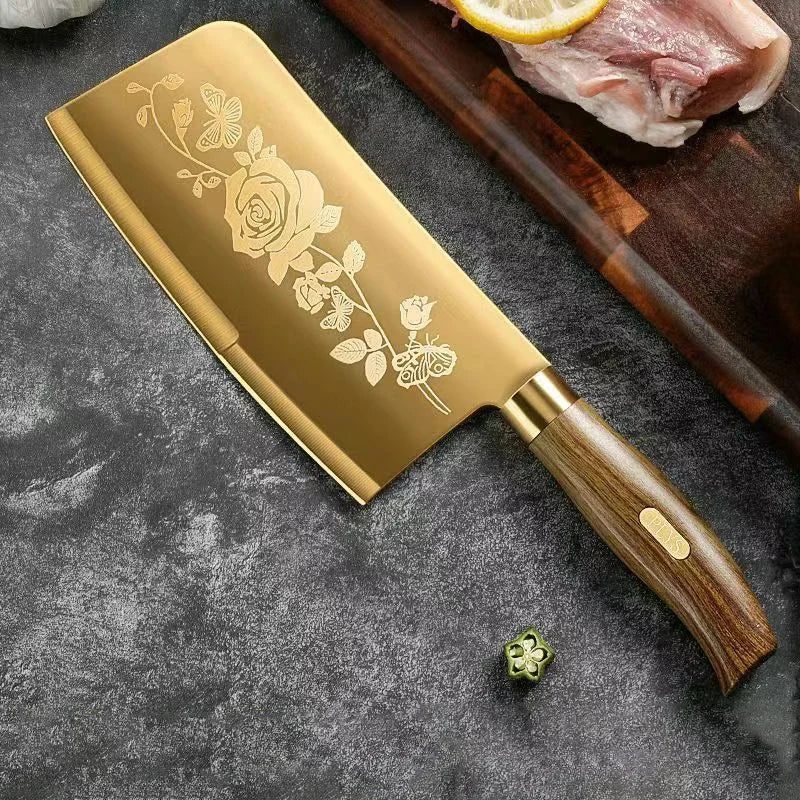 Rose Gold Titanium Chef's Knife Set - Premium Stainless Steel - Volaia