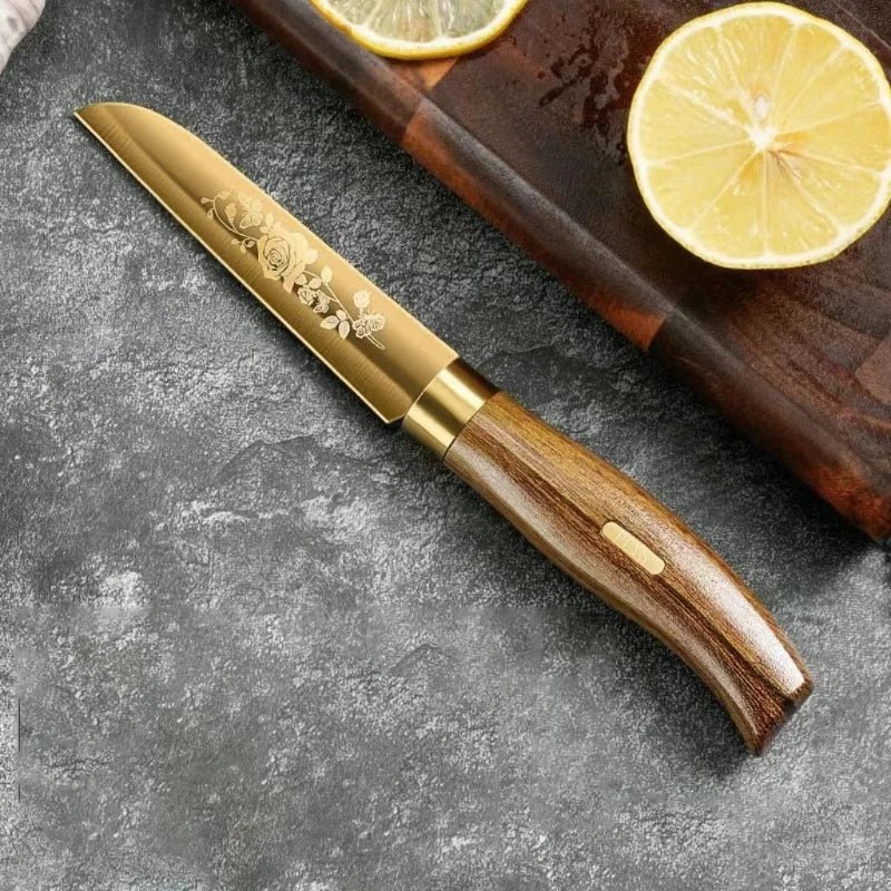 Rose Gold Titanium Chef's Knife Set - Premium Stainless Steel - Volaia