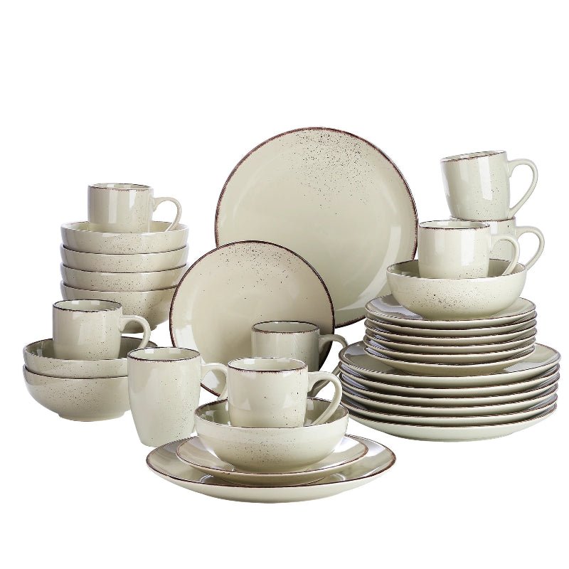 Vancasso Beige Stoneware Set – Plates, Bowls & Mugs - Volaia