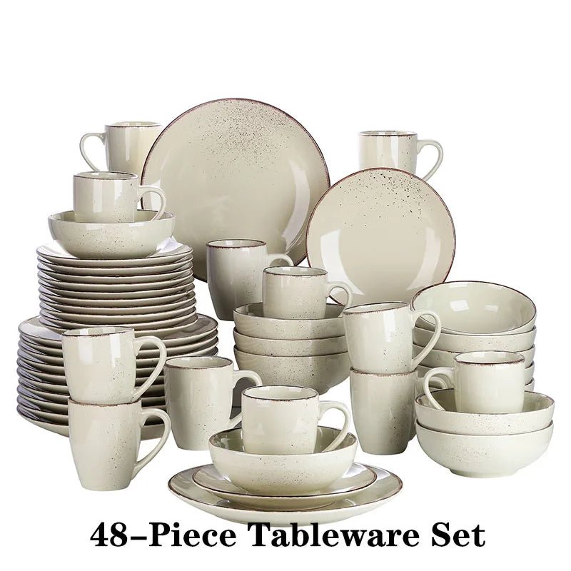 Vancasso Beige Stoneware Set – Plates, Bowls & Mugs - Volaia